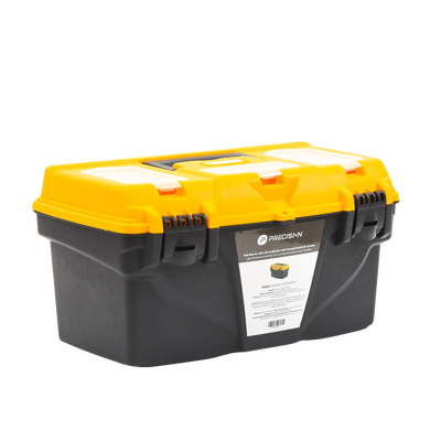 Caja Porta Herramientas 17", 44x26x23 cm Bicolor con Compartimientos para Tornillos.