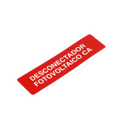Etiqueta de Desconectador Fotovoltaico en Vinil Adhesivo Mate / Paquete con 20