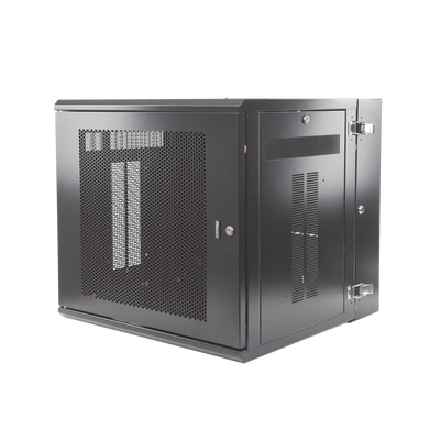 Gabinete PanZone de Montaje en Pared, de 19in, Puerta Ventilada, 12 UR, 635mm de Profundidad, Color Negro