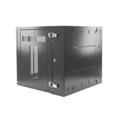 Gabinete PanZone de Montaje en Pared, de 19in, Puerta Ventilada, 12 UR, 635mm de Profundidad, Color Negro