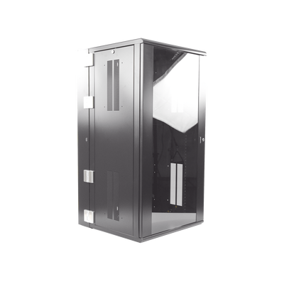 Gabinete PanZone de Montaje en Pared, de 19in, Puerta con Ventana de Seguridad, 26 UR, 635mm de Profundidad, Color Negro