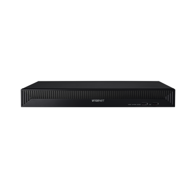 NVR 8 Megapíxel / 16 canales / H.265 / P2P Wisenet / 16 puertos PoE / 128Mbps