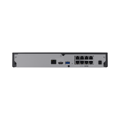 NVR 8 Megapíxel / 8 canales / H.265 / P2P Wisenet / 8 puertos PoE