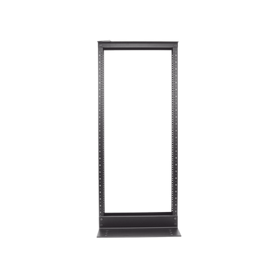 Rack de Dos Postes Estándar de 19 in, Rieles Numerados y Roscados #12-24, Fabricado en Aluminio, 24 Unidades de Rack, Color Negro