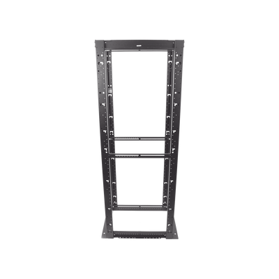 Rack de Cuatro Postes Estándar de 19", Rieles Numerados y Roscados #12-24, Profundidad Máxima de 30 in, 45 Unidades de Rack, Color Negro