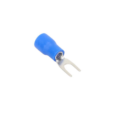 Terminal tipo horquilla ( espada ) aislada / 16 - 14 AWG / Azúl / Paquete de 25 piezas.