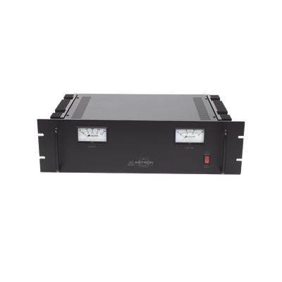 Fuente de poder  13.8Vcc, 35A, lineal regulada con circuito cargador de baterías, para instalación en rack
