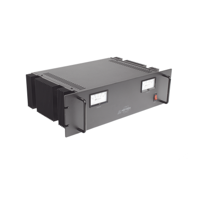 Fuente de poder  13.8Vcc, 35A, lineal regulada con circuito cargador de baterías, para instalación en rack