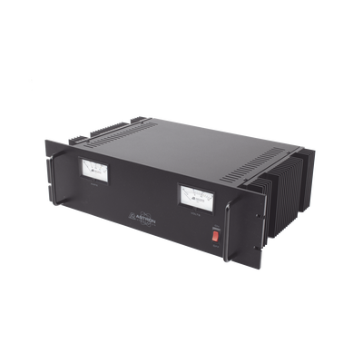 Fuente de poder  13.8Vcc, 35A, lineal regulada con circuito cargador de baterías, para instalación en rack