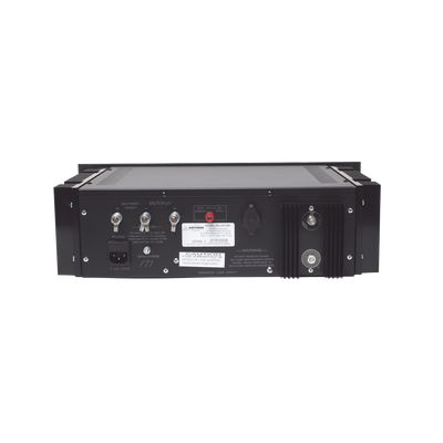 Fuente de poder 13.8Vcc, 50A, lineal regulada con circuito cargador de baterías, medidores, para instalación en rack