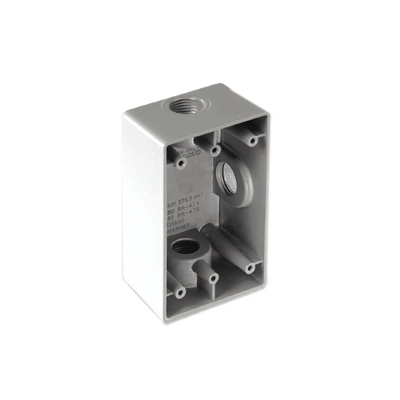Caja Rectangular de 1"/ 3 Bocas/ Con Recubrimiento  exterior de PVC e interior Purpura.