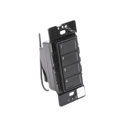 (RadioRa3) Botonera Sunnata Negro 4 escenas para Radio RA3, programe escenas diferentes en cada botón.