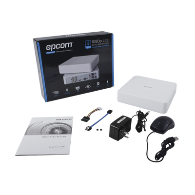 DVR 1080p Lite Pentahibrido / 4 Canales TURBOHD + 1 Canal IP / 1 Bahía de Disco Duro / H.264+ / 1 Canal de Audio / Salida Full HD