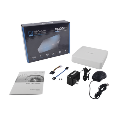 DVR 8 Canales 2 Megapixel (1080p) Lite / 8 Canales TURBOHD + 2 Canales IP / 1 Bahía de Disco Duro / H.264+ / 1 Canal de Audio / Salida de vídeo Full HD