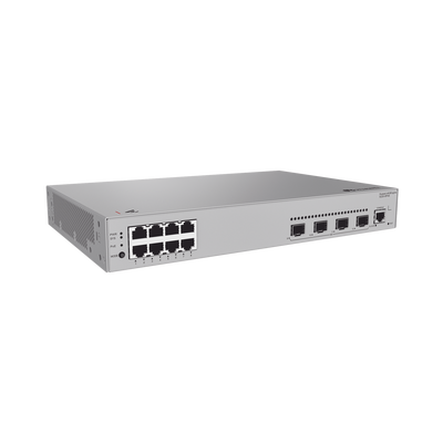 Switch de acceso eKit Administrable / Capa 2 / 8 Puertos PoE+ Gigabit + 4 SFP + Puerto Consola / PoE Perpetuo / Presupuesto PoE 125 W / Sin licenciamiento