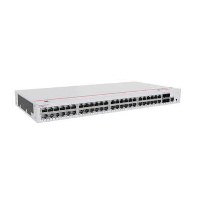 Switch de Distribución/Core Gigabit Administrable PoE Capa 3 / 48 puertos 10/100/1000 Mbps (PoE) / 4 Puertos 1GE SFP Uplink / ERPS / Rutas Estáticas / iStack / PoE Perpetuo / 380W / Administración Nube Gratis