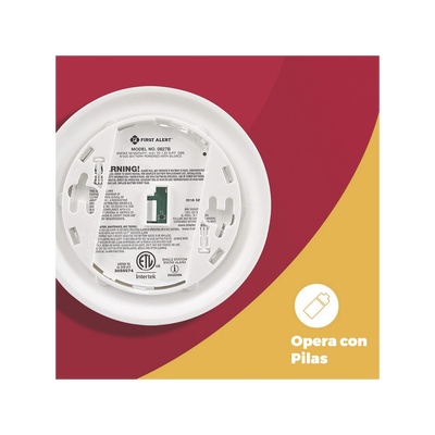 Detector de Humo Autónomo, No Requiere Panel, Batería Sellada de Litio por 10 años, Sensor por Ionización, Sin cableado