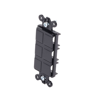 Placa de 6 puertos, color negro night.