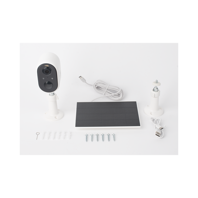 Cámara IP de Batería (Gran Angular) 3 Megapixel | WiFi | Audio Bidireccional | Batería Recargable 5200 mAh | IP65 |Exterior con Protección|  Estadísticas de Energía | Detección de Humanos | Incluye Panel So