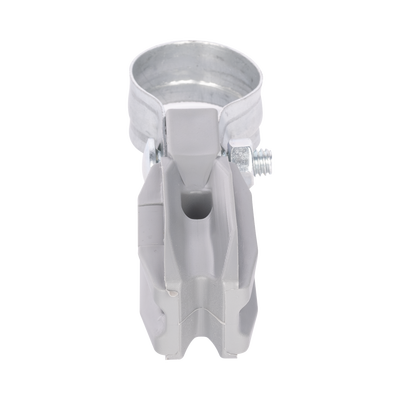 Aislador de paso o esquina de color GRIS con abrazadera incluida de 1 Pulgada para uso en poste cerco eléctrico