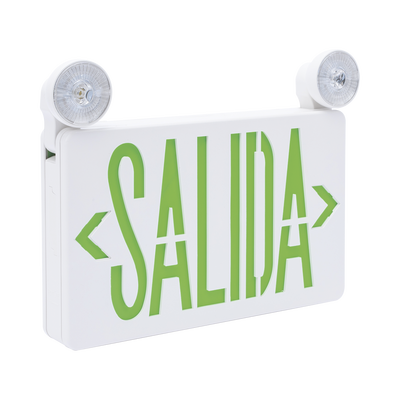Letrero de Emergencia LED DUAL de SALIDA con Luz de Emergencia/Montaje Universal (pared, lateral o Techo)/Batería de Respaldo Incluida