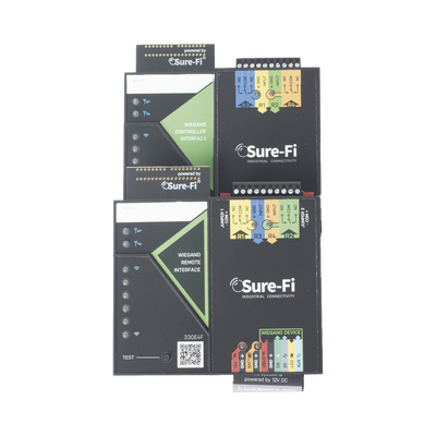Convertidor de lectora para control de acceso (cableado a inalámbrico) / 1 Wiegand / 2 Relevadores / 2 Entradas / Atraviesa hasta 1.6 KM En Construcción o Material
