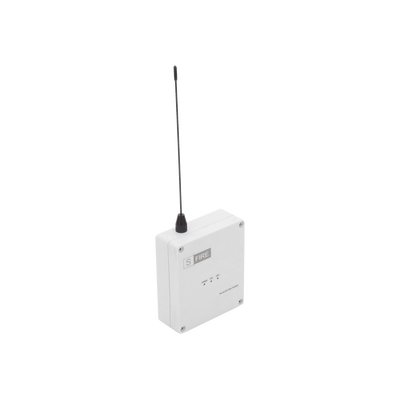 Transmisor inalámbrico / Entrada de 2 contactos secos NA / Distancia máxima de transmisión 2500 metros (Linea de vista)