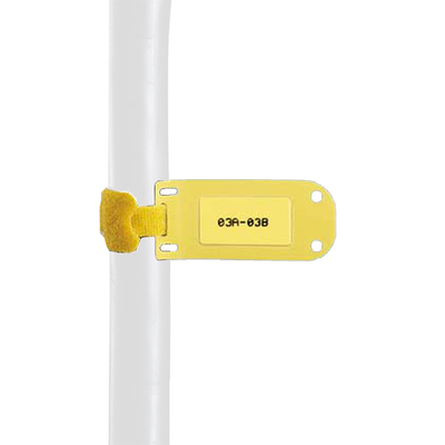Paquete de 25 Marcadores de Identificación Autolaminados, de 33.3 x 76.2 mm, Uso Interior/Exterior, Color Amarillo