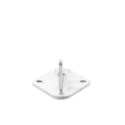 Ancla Aleta de 3 Orificios con 2 Puntos de Fijación. Uso en Fijación de mástiles. Galvanizado por Inmersión en Caliente.