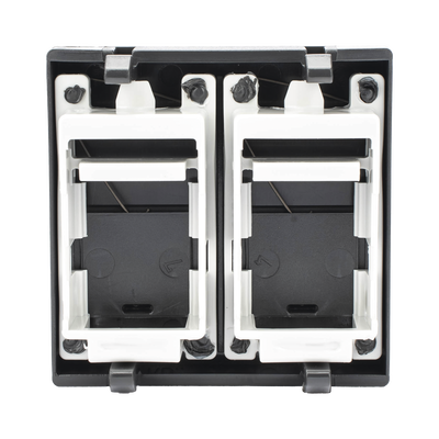 Módulo Color Grafito con 2 Espacios para Jack Keystone con Guardapolvo para las cajas de escritorio Ofiblock y Teleblock / (KB76/14)