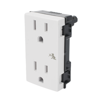 Módulo Dúplex de Contactos Eléctricos 10A 127V Color Blanco / Compatible con Cajas para Pavimento SM-CPAV-2 y SM-CPAV-4 / Requiere Adaptador SM-ADAP-FP para Fijación / Modelo 25424-30
