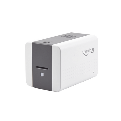 Impresora de Tarjetas Semi- automática SMART21 / Ingreso de Tarjetas Manual/Incluye Ribbon, Software y 100 Tarjetas PVC