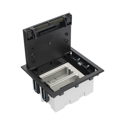 Caja Para Instalación en Piso Falso para Voz, Datos o Contactos Eléctricos / Capacidad para 2 Módulos / Espacio Embellecedor en la Tapa / Profundidad Ajustable de 90 a 120 mm / Los Módulos se Adquieren Aparte / (SF210/14CY)