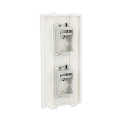 Placa Plana de Voz y Datos con Guardapolvo para 2 RJ45 / Color Blanco / 2 Puertos para Jacks Keystone / Compatible con Cajas de Pavimento SM-CPAV-2 y SM-CPAV-4 / Modelo S76B/9