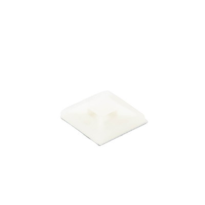 Montaje-Sujetador Adhesivo STRONGHOLD de 4 Vías de 1" x 1" x 1/4", Color Natural,  Nylon 6.6 Retardante de Llamas V-2, Paquete de 100pz