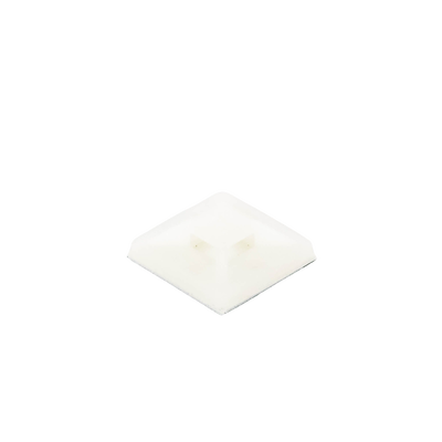 Montaje-Sujetador Adhesivo STRONGHOLD de 4 Vías de 1" x 1" x 1/4", Color Natural,  Nylon 6.6 Retardante de Llamas V-2, Paquete de 100pz