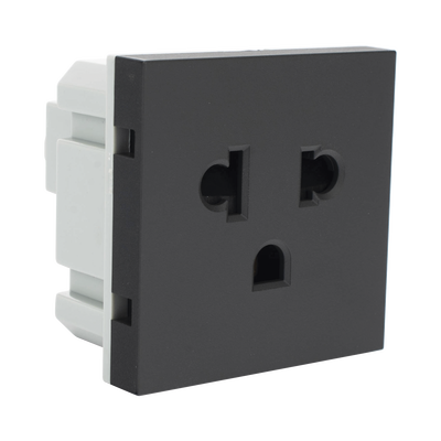 Módulo para Tomacorriente Euroamericano / Color Grafito / 45x45 mm / Compatible con Torres y Cajas para Escritorio de la Marca SIMON
