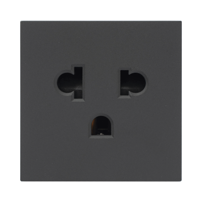 Módulo para Tomacorriente Euroamericano / Color Grafito / 45x45 mm / Compatible con Torres y Cajas para Escritorio de la Marca SIMON