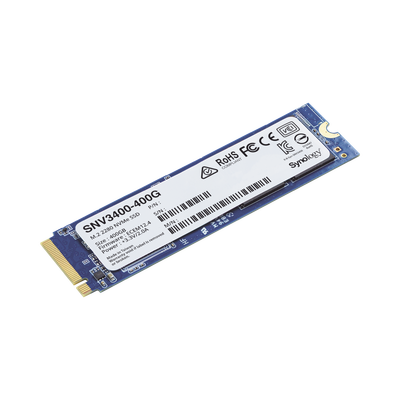 SSD 400GB NVMe M.2 2280, diseñada para Synology NAS con ranuras M.2 integradas