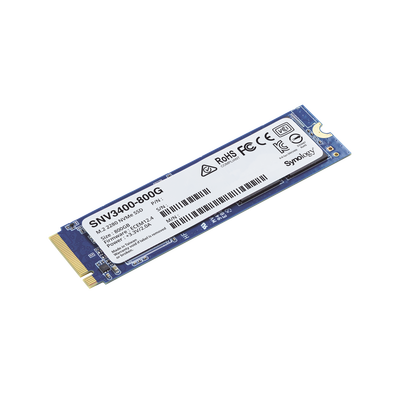 SSD 800GB NVMe M.2 2280, diseñada para Synology NAS con ranuras M.2 integradas