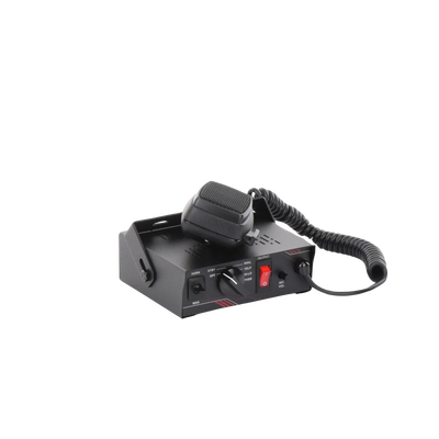 Sirena Vehicular de 100W de Potencia, Con Switch Giratorio de 6 posiciones y Micrófono Integrado de Uso Rudo