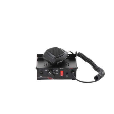 Sirena Vehicular de 100W de Potencia, Con Switch Giratorio de 6 posiciones y Micrófono Integrado de Uso Rudo