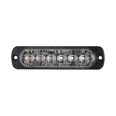 Luz Auxiliar de 12 LED, Rojo/Claro, SAE, Bisel Negro, Lente Transparente