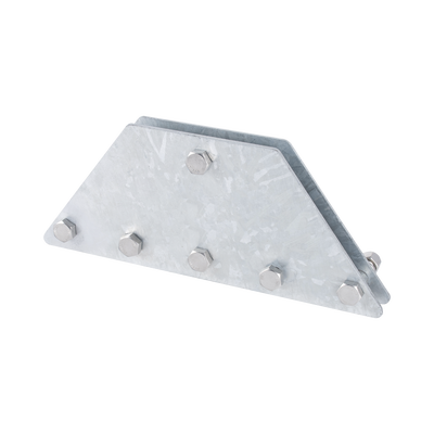 Placas igualadoras con tornillería y separadores, para 6 retenidas. Galvanizado en inmersión.