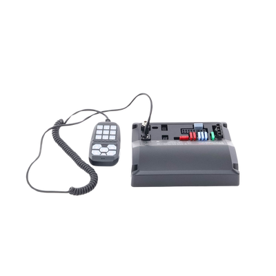 Sirena Vehicular de 200W de Potencia, Con Controlador Unimando de 15 Botones Para Control de Tonos, 12 Salidas Auxiliares y Micrófono