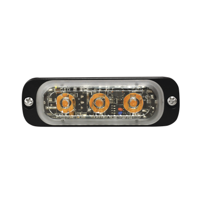 Luz Auxiliar de 3 LED, Roja, SAE, 12-24 Vcd, Lente transparente