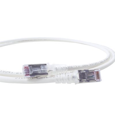 Patch Cord "Skinny" Cat6A Blindado S/FTP, 5ft, Diámetro Reducido 28 AWG, Color Blanco