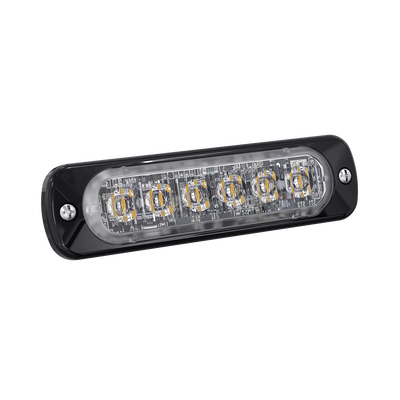 Luz Auxiliar de 6 LED, Azul, Bisel Negro, Lente Transparente
