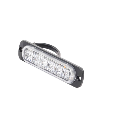 Luz Auxiliar de 6 LED, Azul, Bisel Negro, Lente Transparente