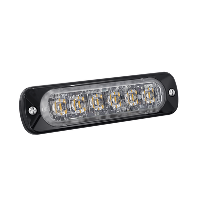 Luz Auxiliar de 6 LED, Azul, Bisel Negro, Lente Transparente